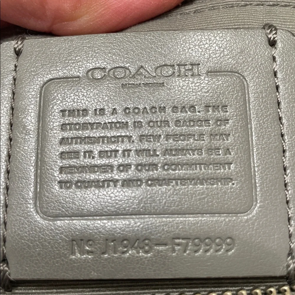 Coach Gray Leather and Suede Satchel - Picture 7 of 10